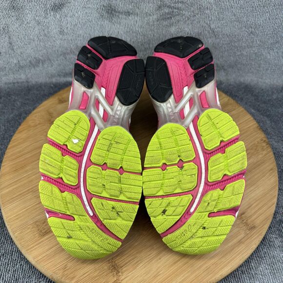 Asics GT-2000 Running Shoes Womens Size 6 White Pink Neon Yellow Stability - Picture 8 of 11